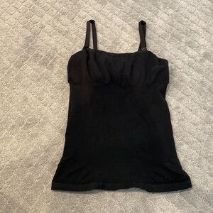Isabel maternity black nursing tank top compression waist built in bra large L